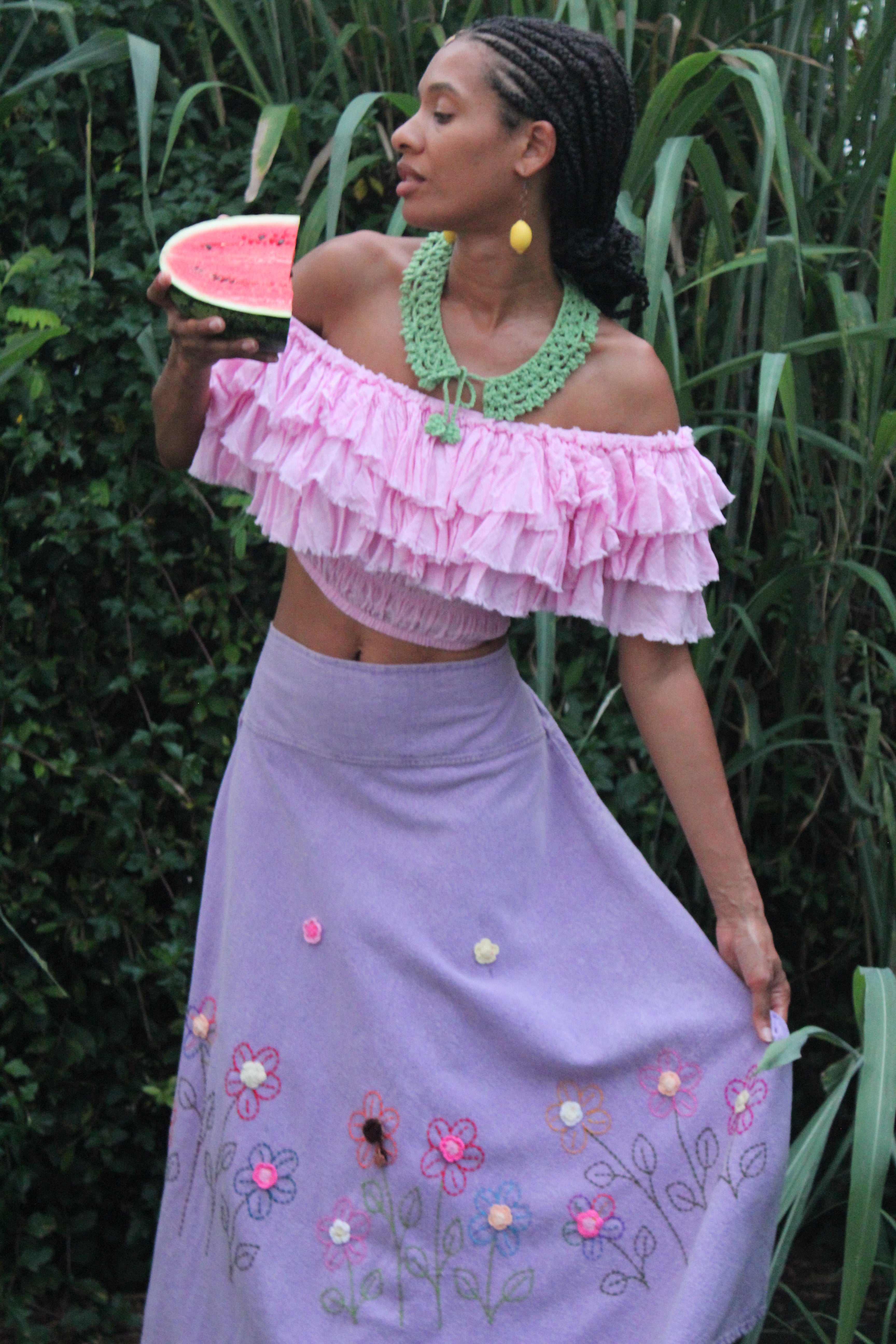 Mangosteen Lavender Maxi Skirt