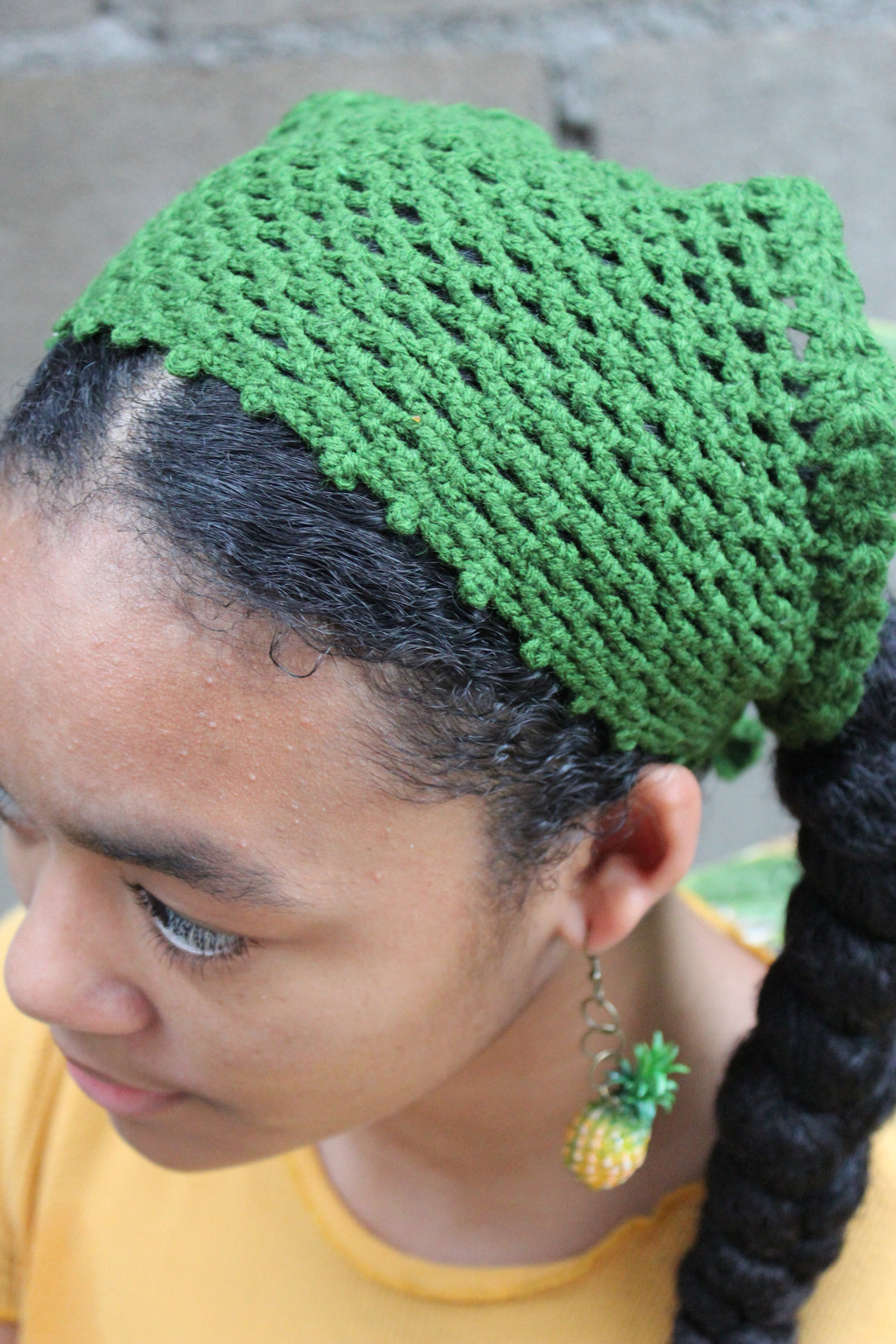 Green Leaf Head Scarf