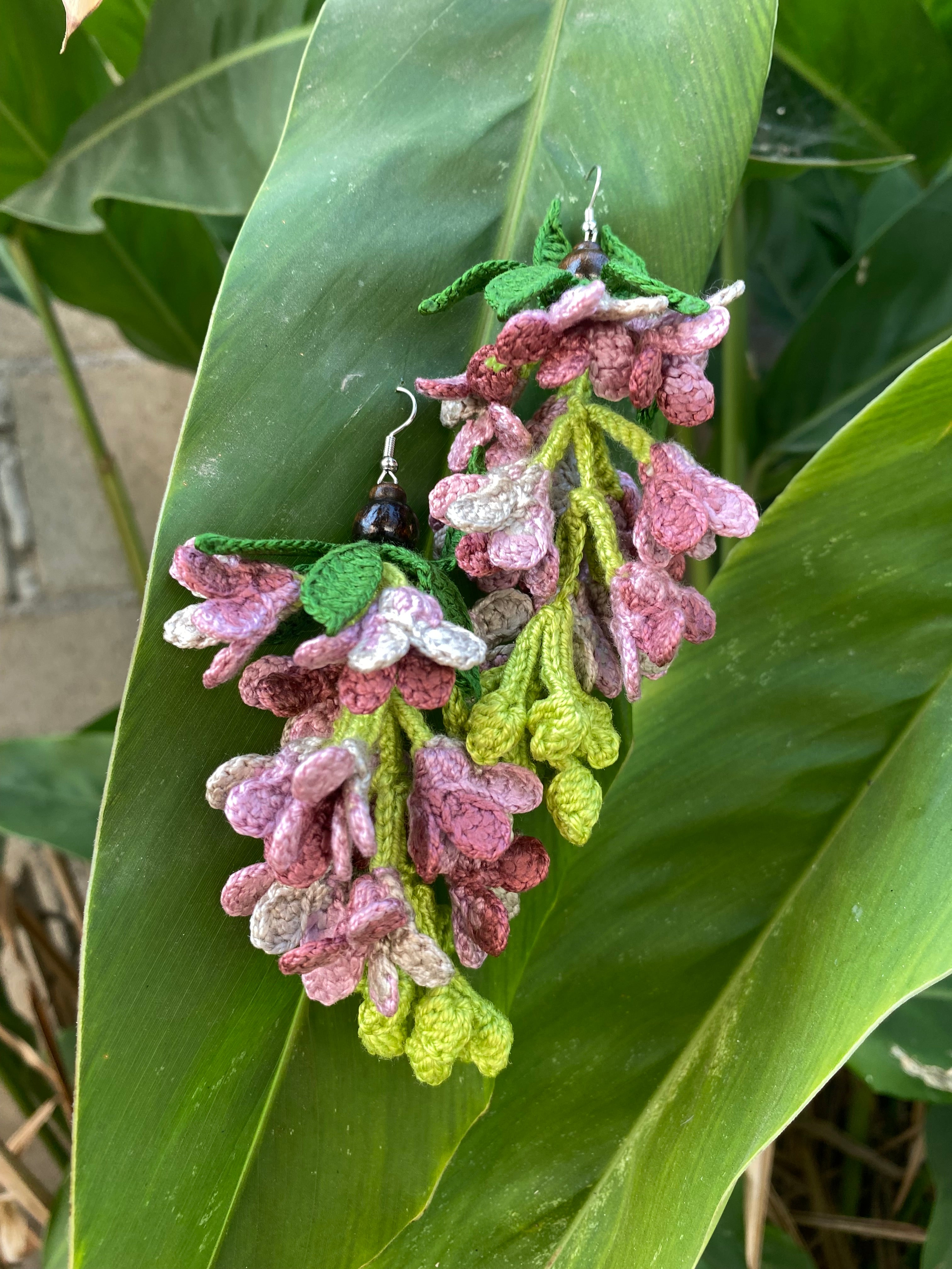 Purple Blossom Grape Earrings