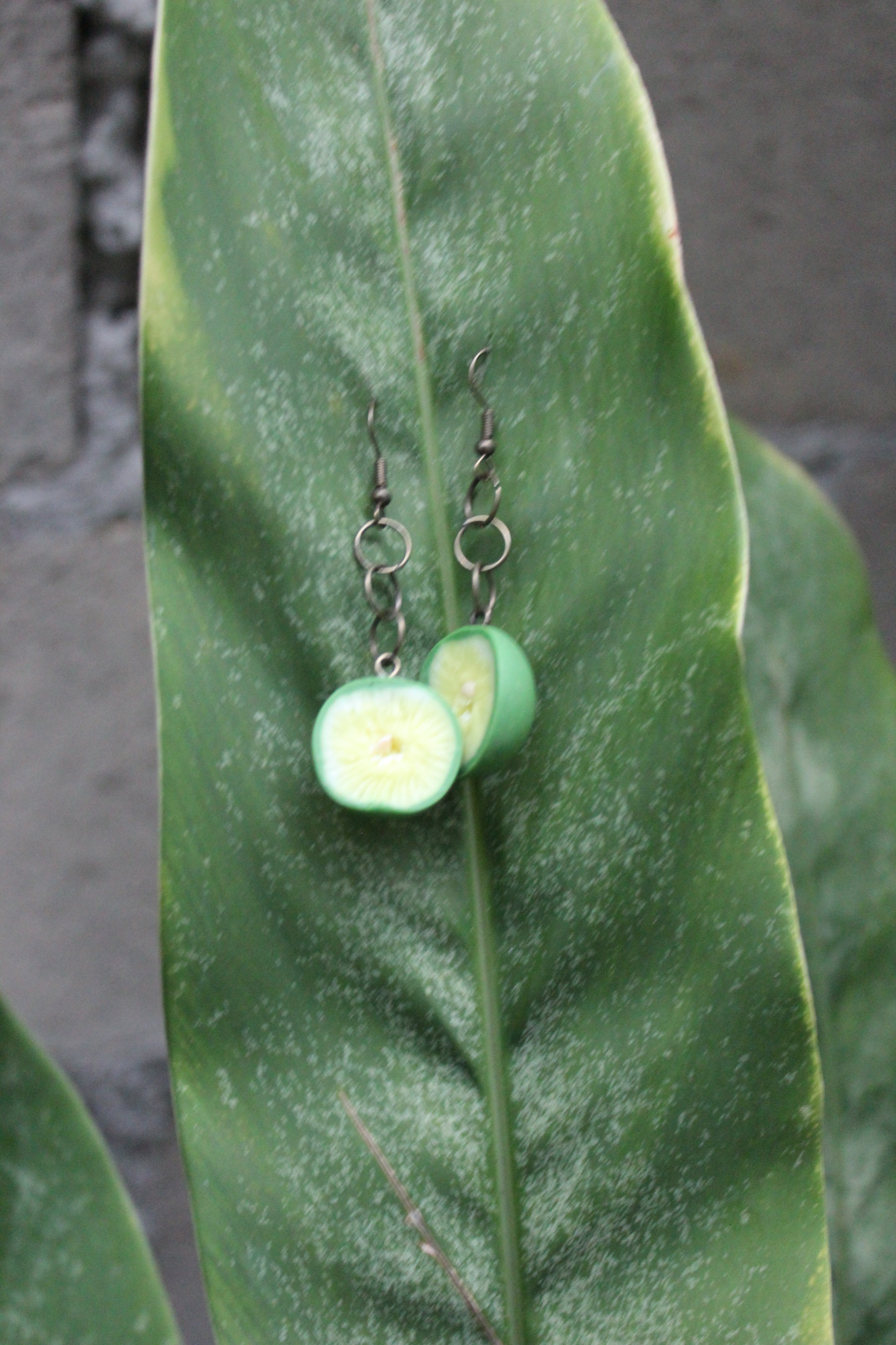 Half Lime Earrings