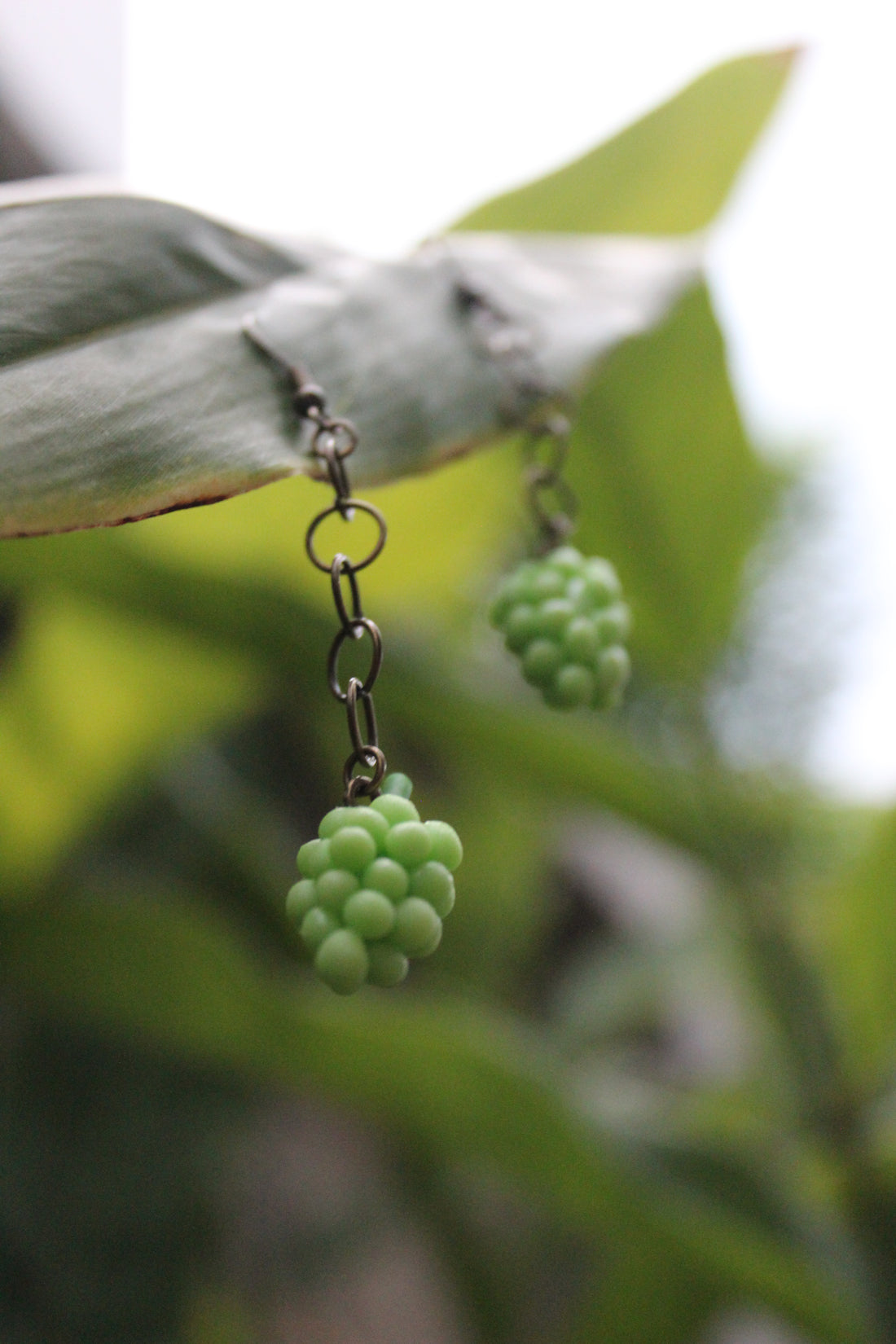 Green & Purple Grape Earrings