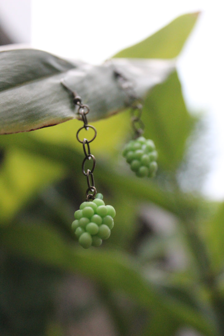 Green & Purple Grape Earrings