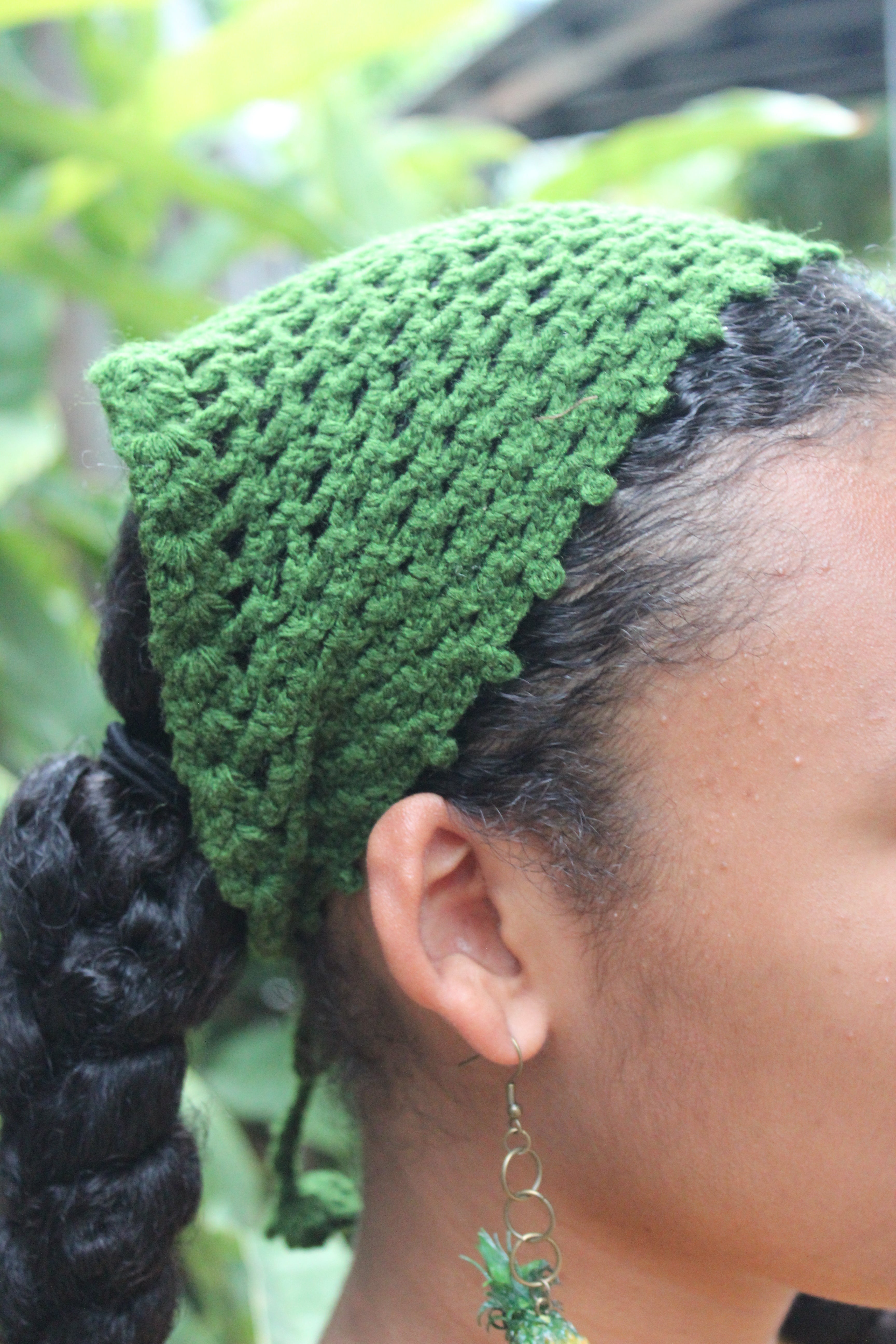 Green Leaf Head Scarf