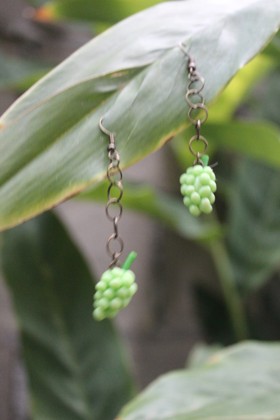 Green & Purple Grape Earrings