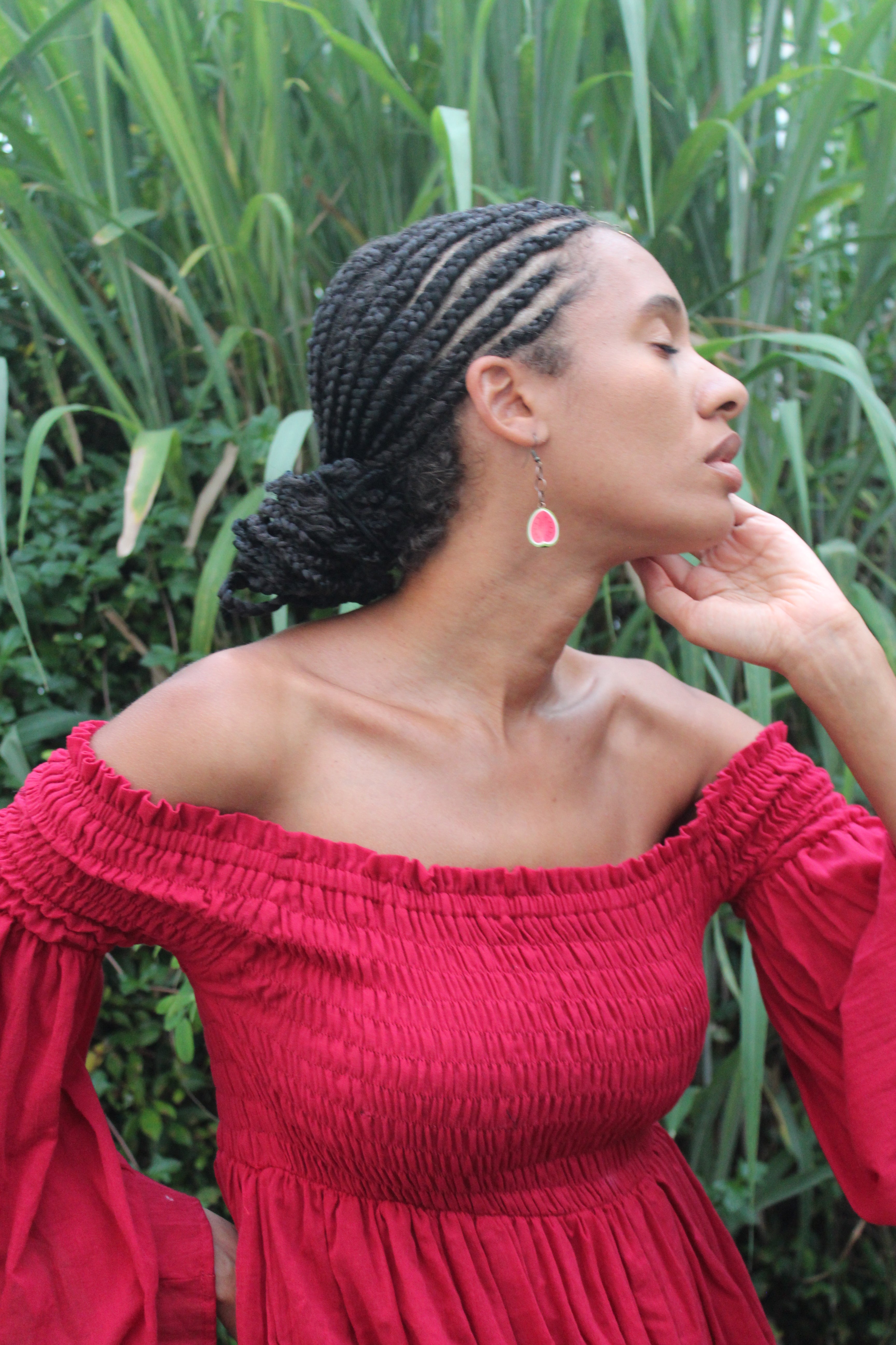 Berry Red Tiered Dress