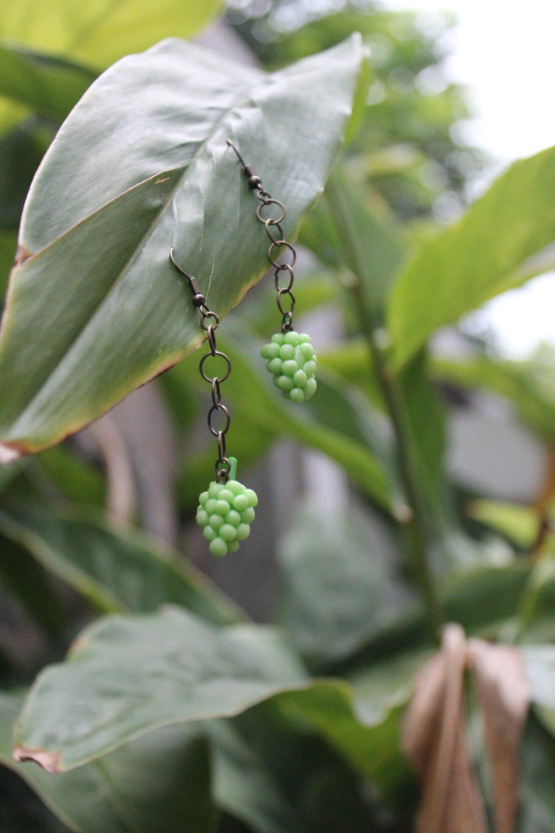 Green & Purple Grape Earrings