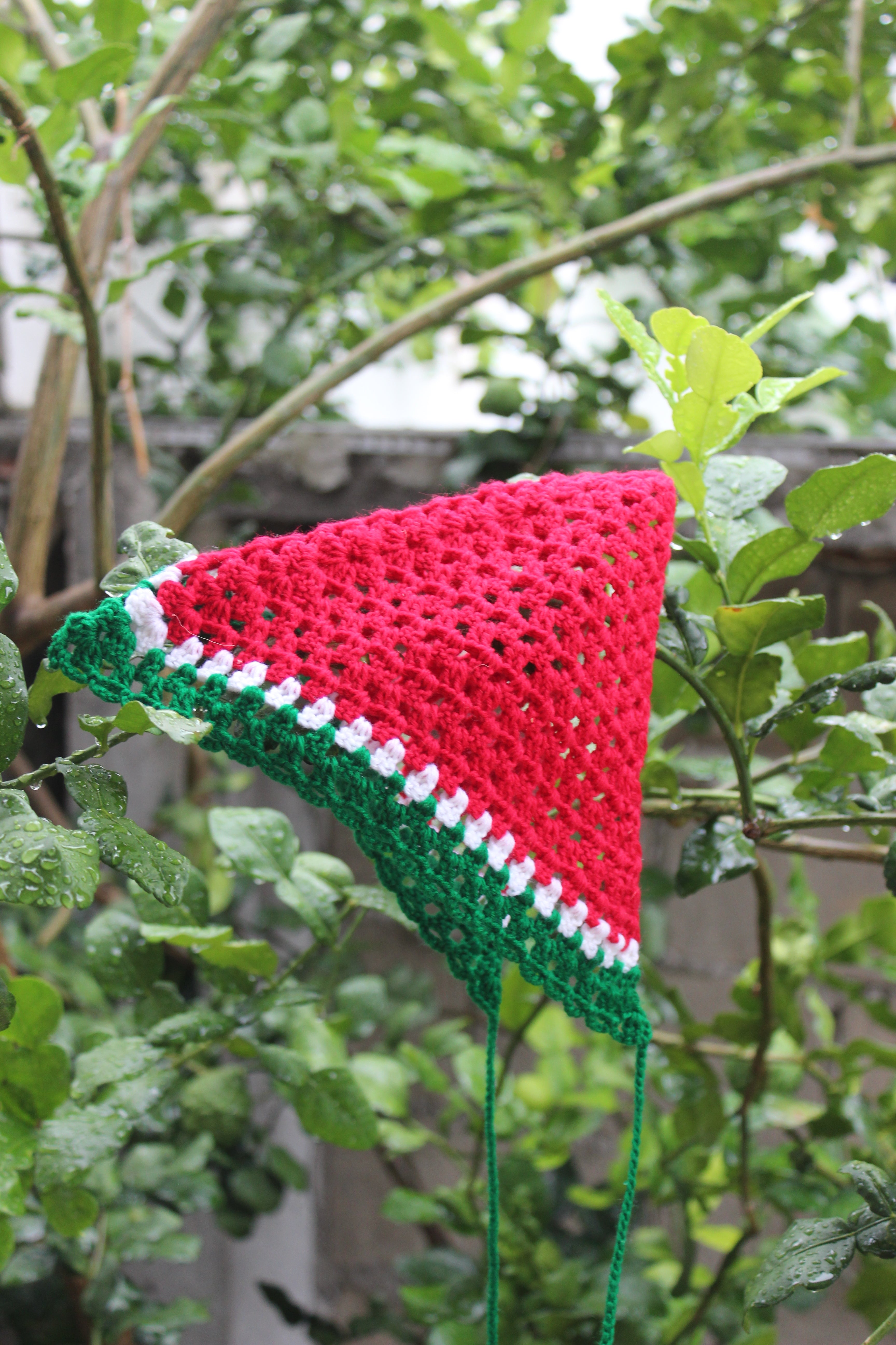 Watermelon Crochet headscarf