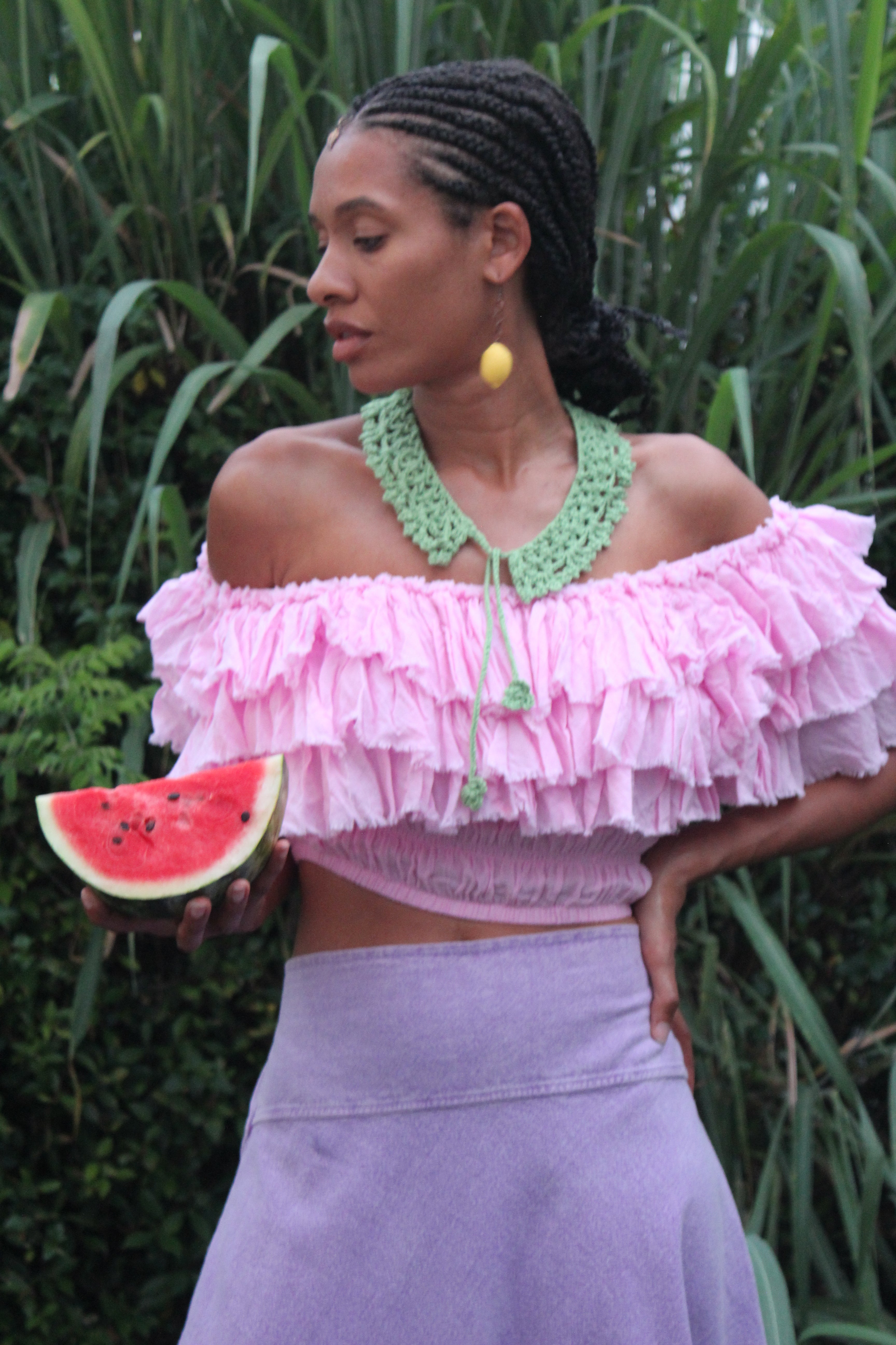 Pink Smoothie Ruffled Top