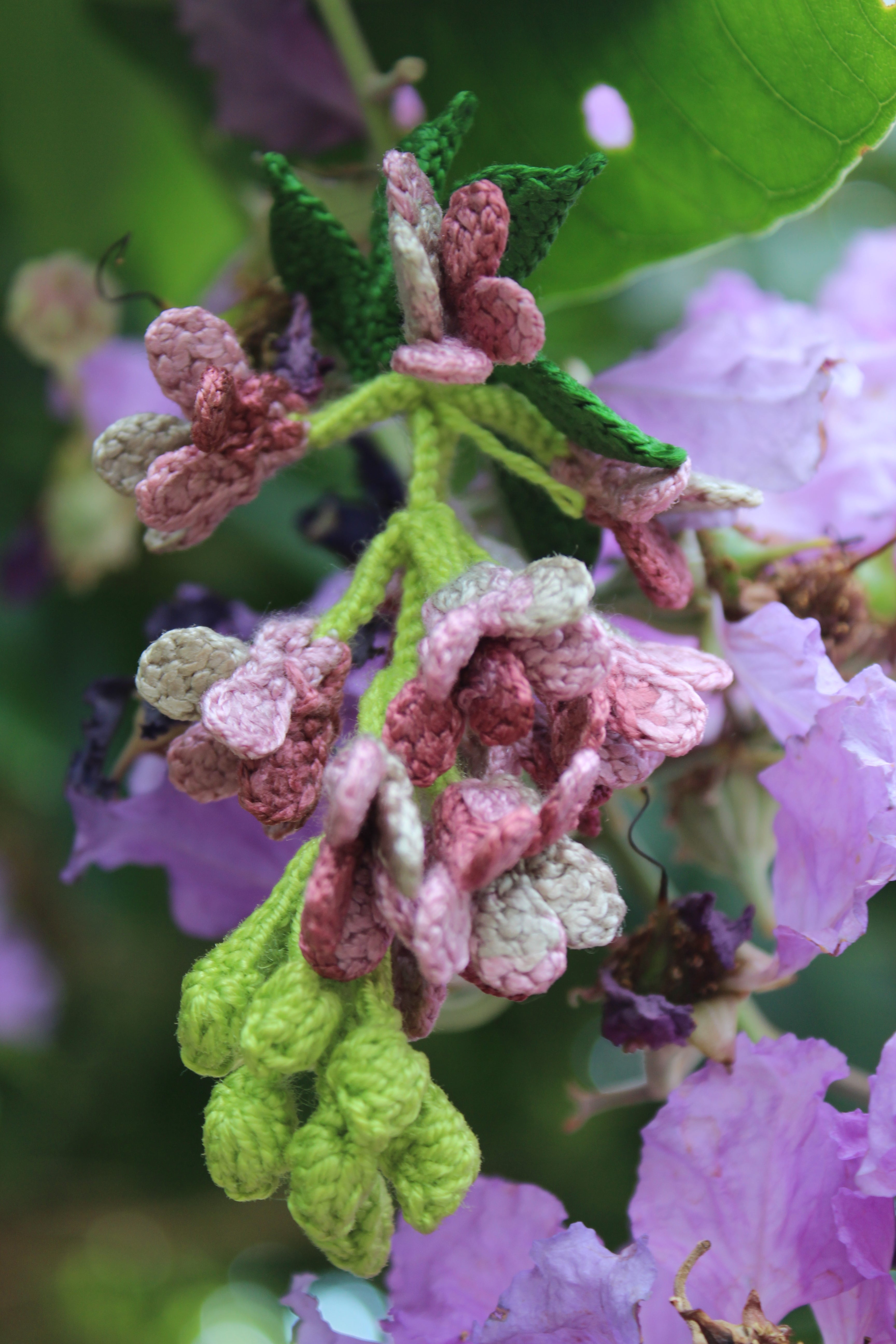 Purple Blossom Grape Earrings