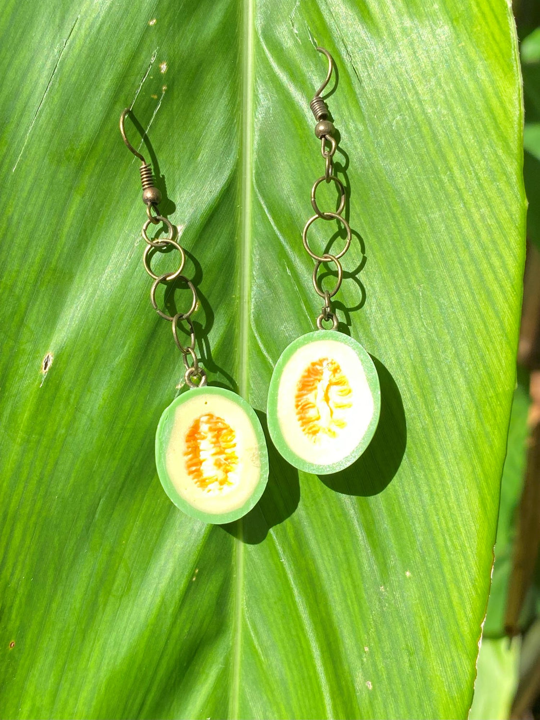 Half-Slice Cantaloupe Earrings