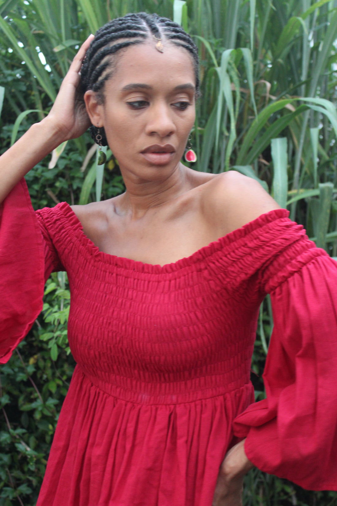 Berry Red Tiered Dress