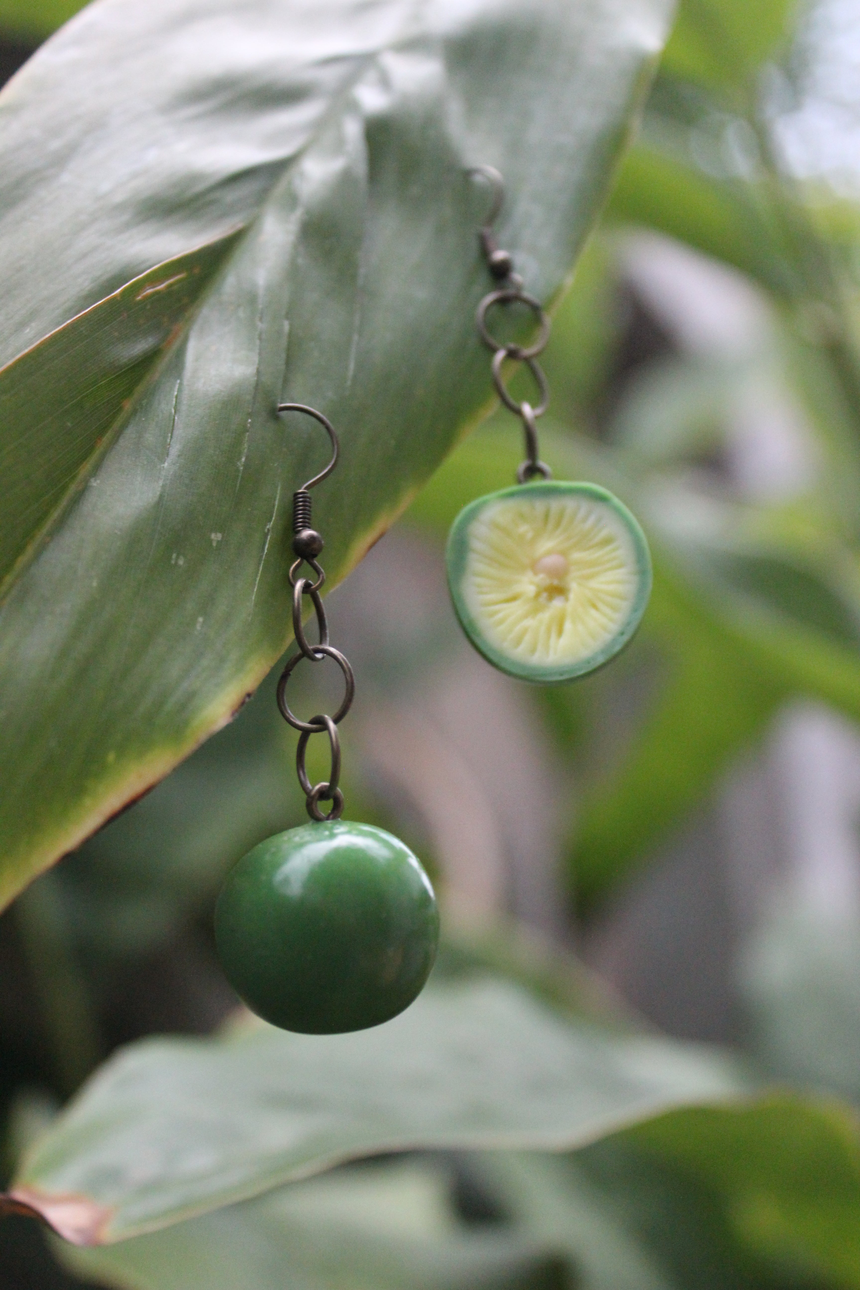 Half Lime Earrings