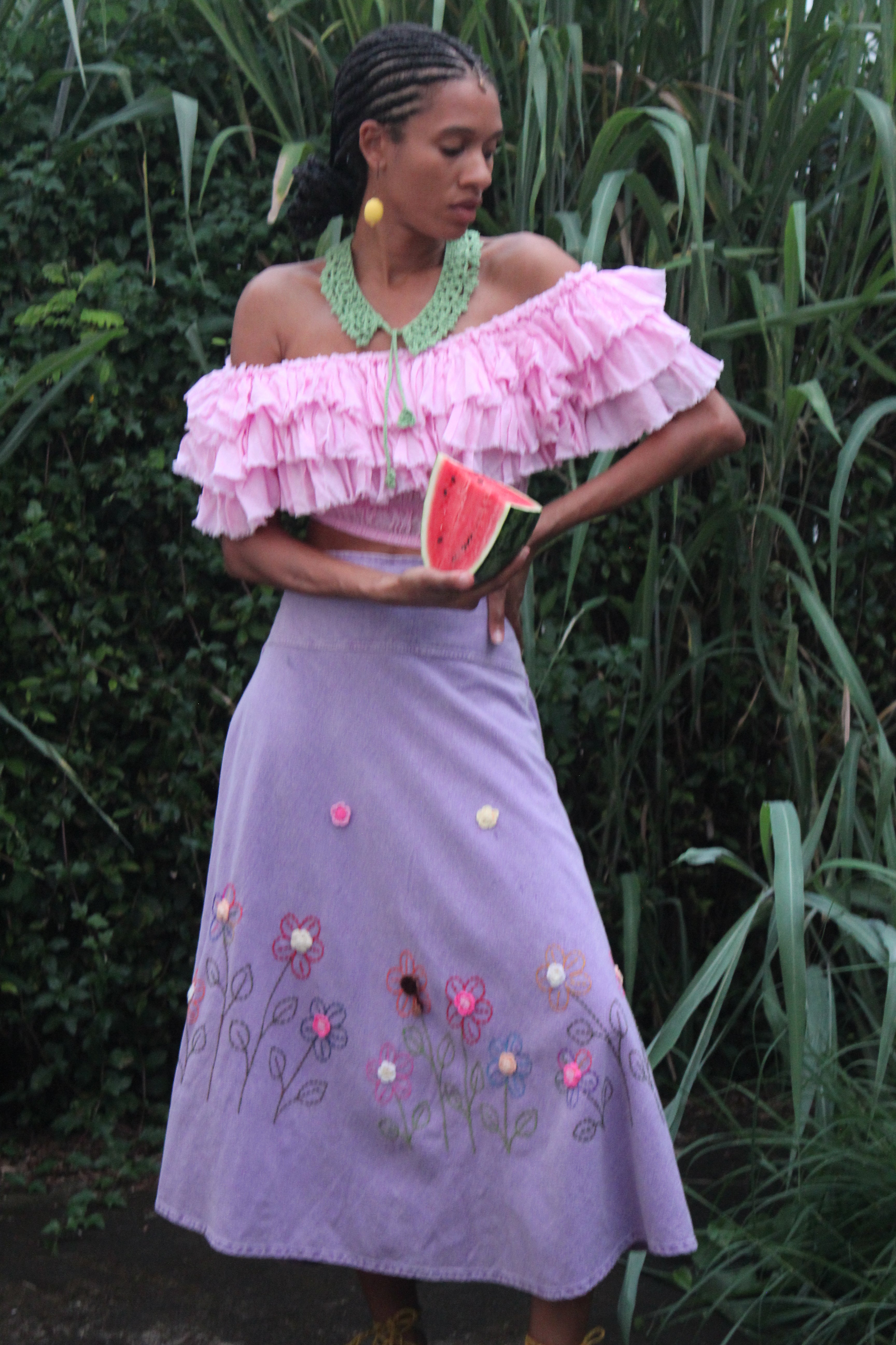Mangosteen Lavender Maxi Skirt