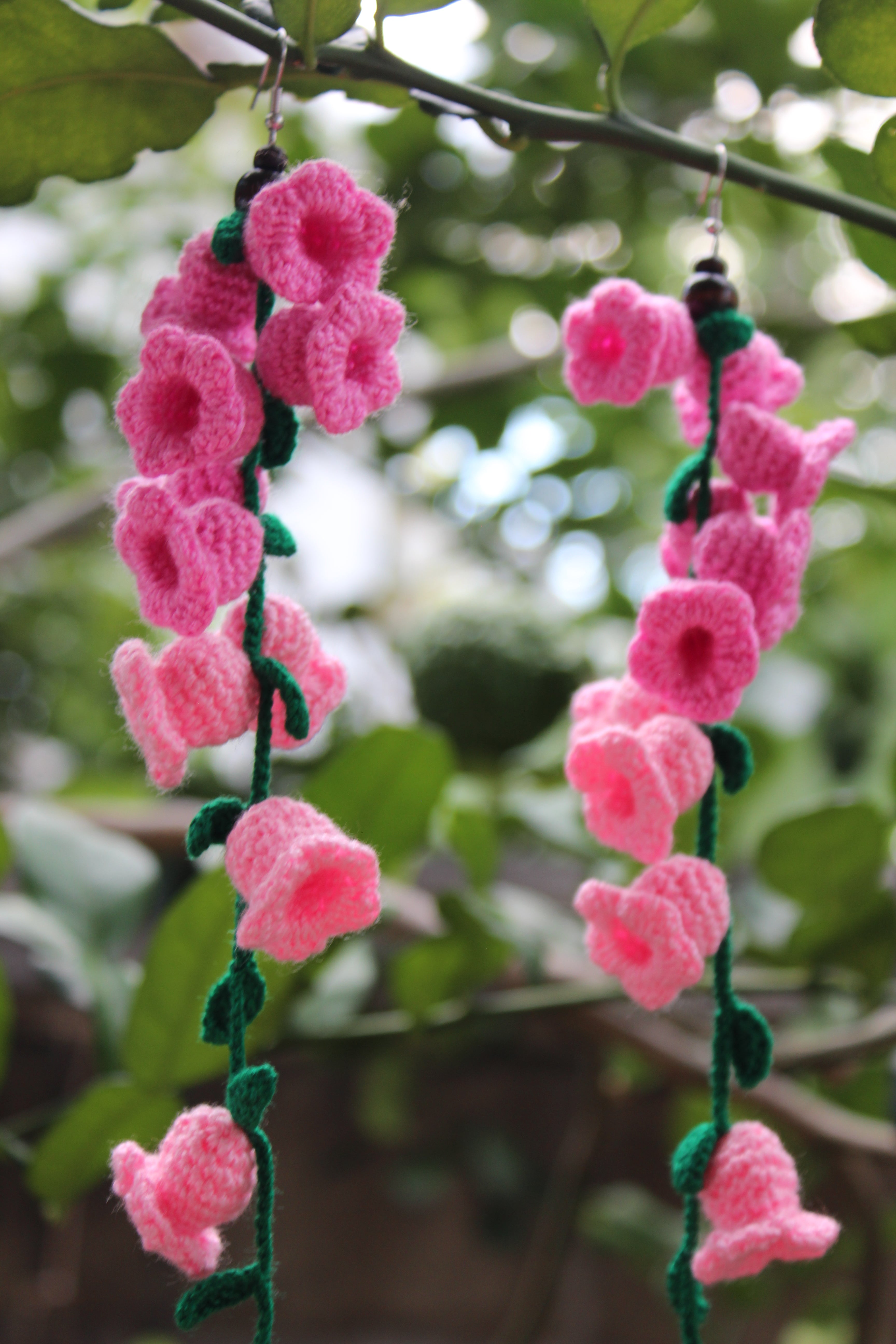 Pink Blossom Crochet Earrings