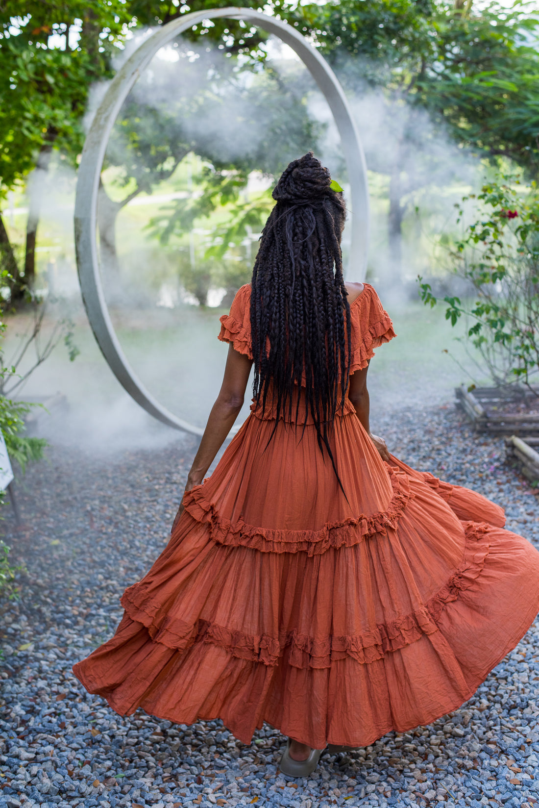 Pumpkin Spice Ruffled Cape Top