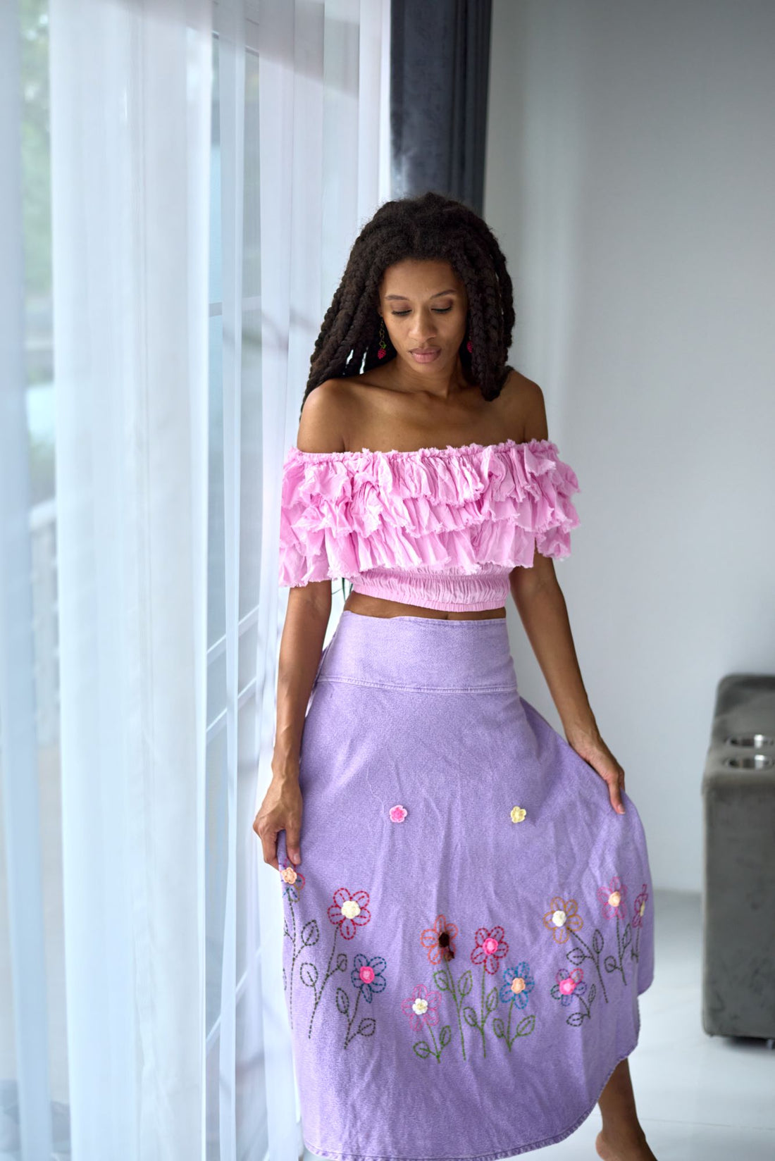 Mangosteen Lavender Maxi Skirt