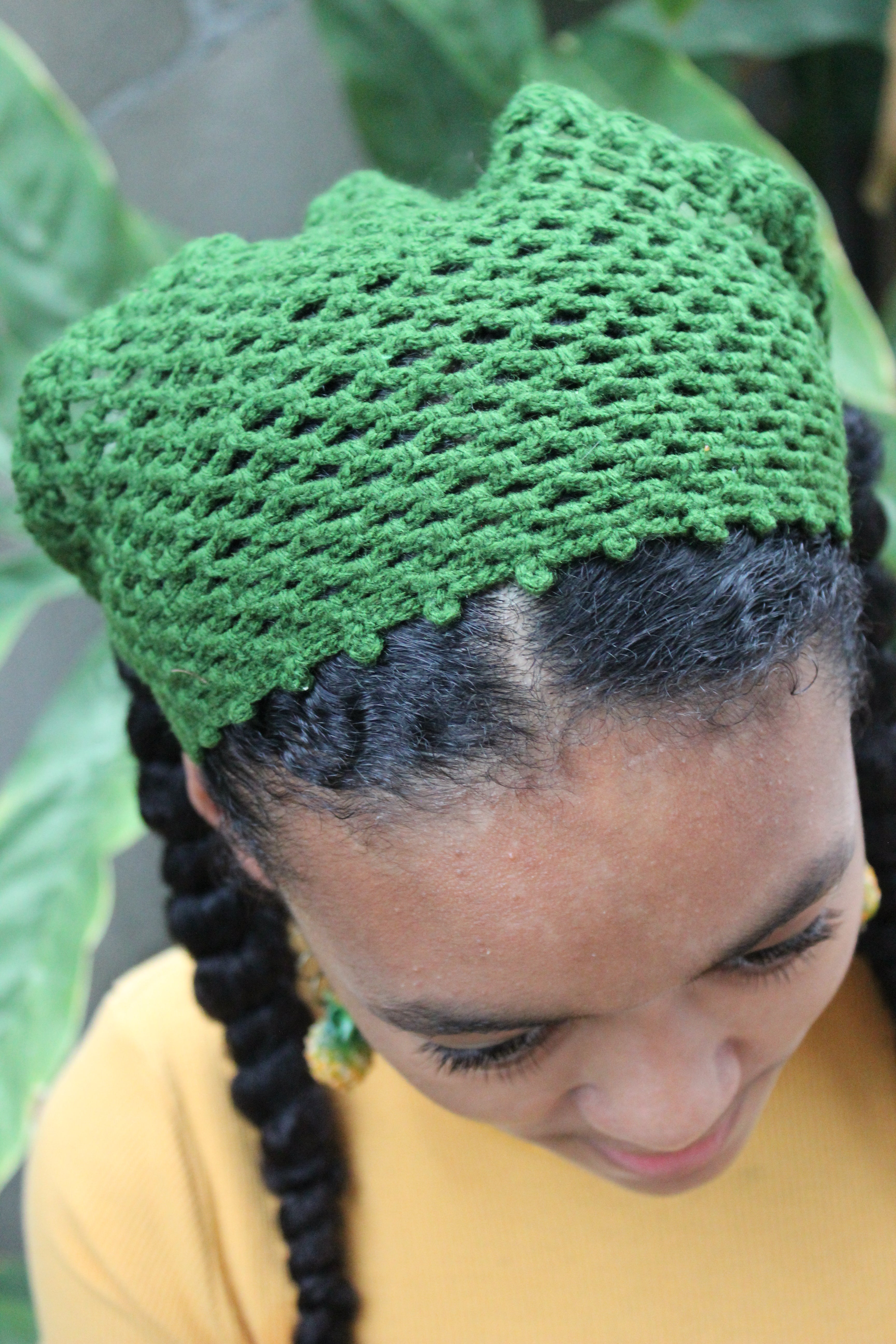 Green Leaf Head Scarf