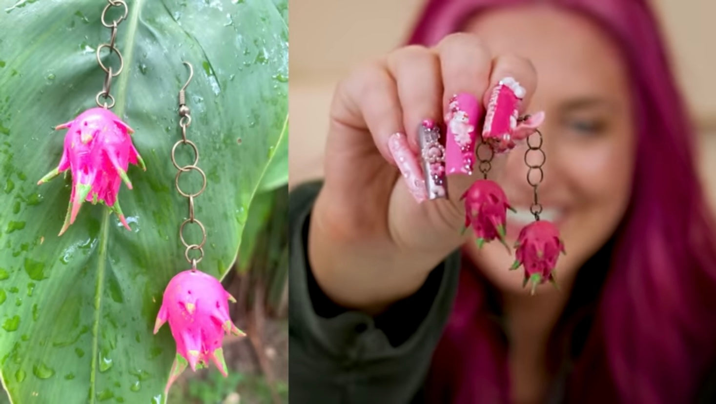 Full Dragon Fruit Earrings