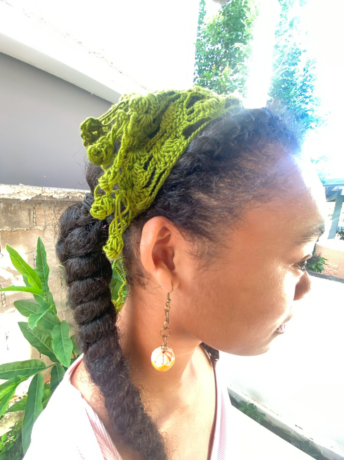 Green Leaf Head Scarf