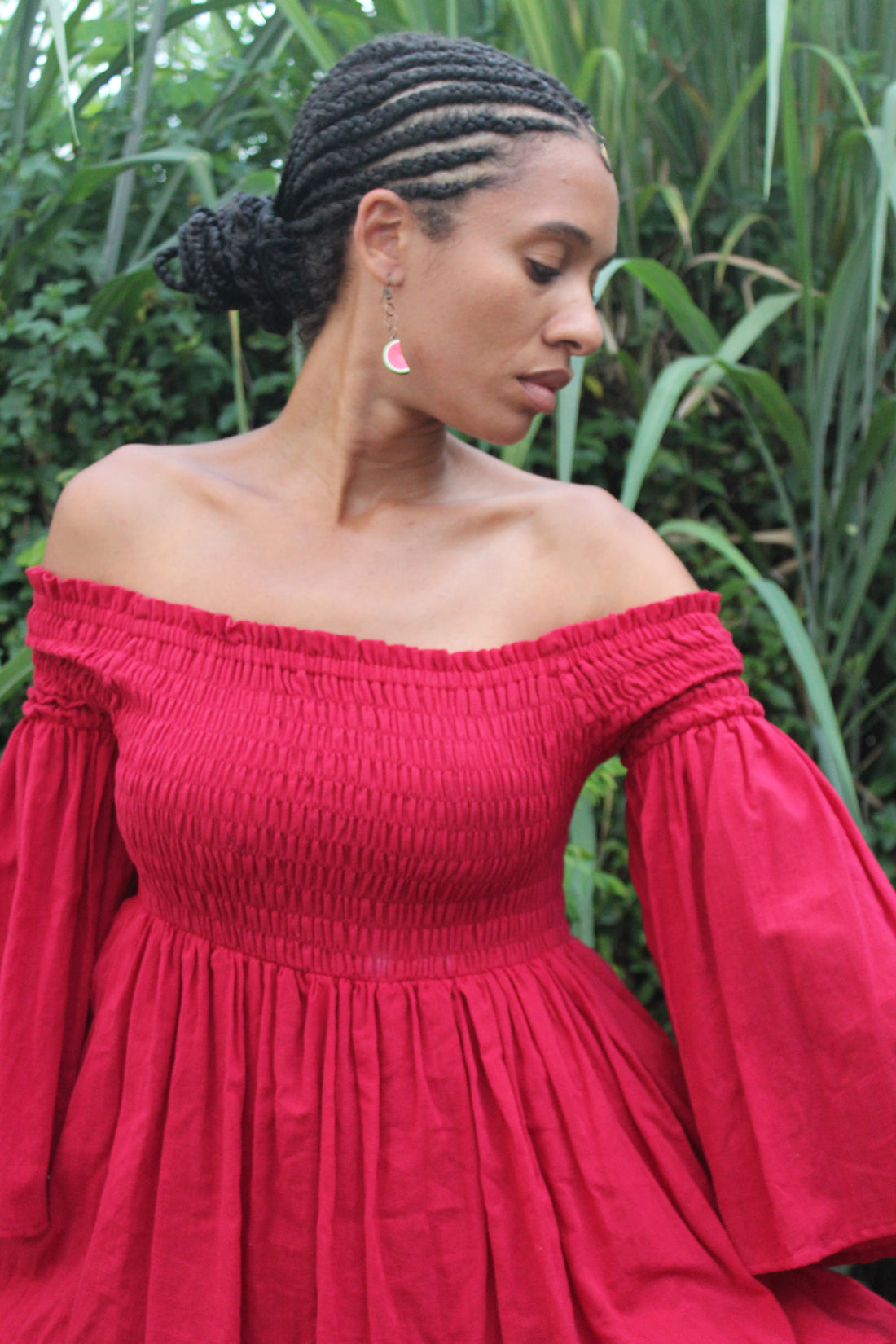 Berry Red Tiered Dress