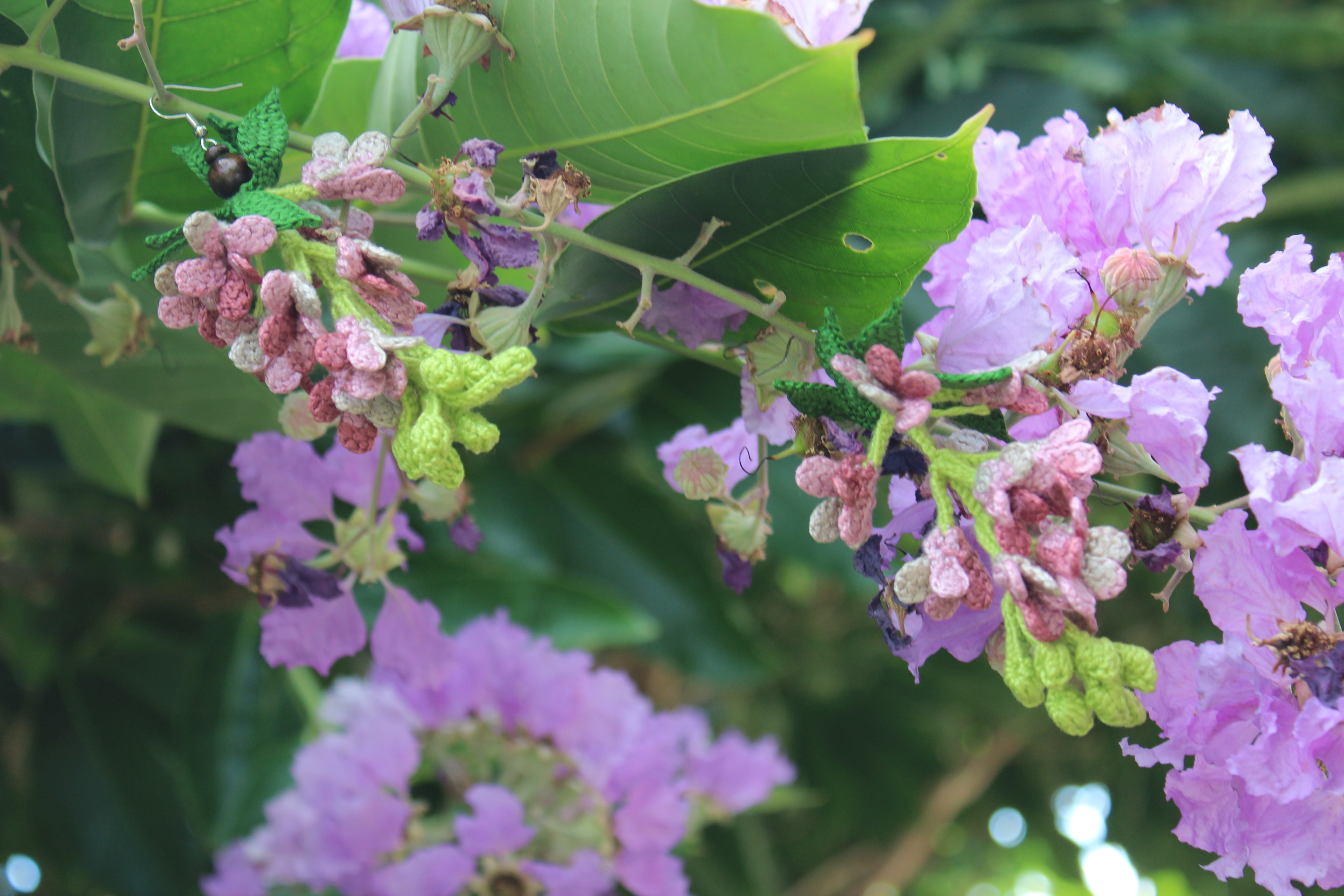 Purple Blossom Grape Earrings