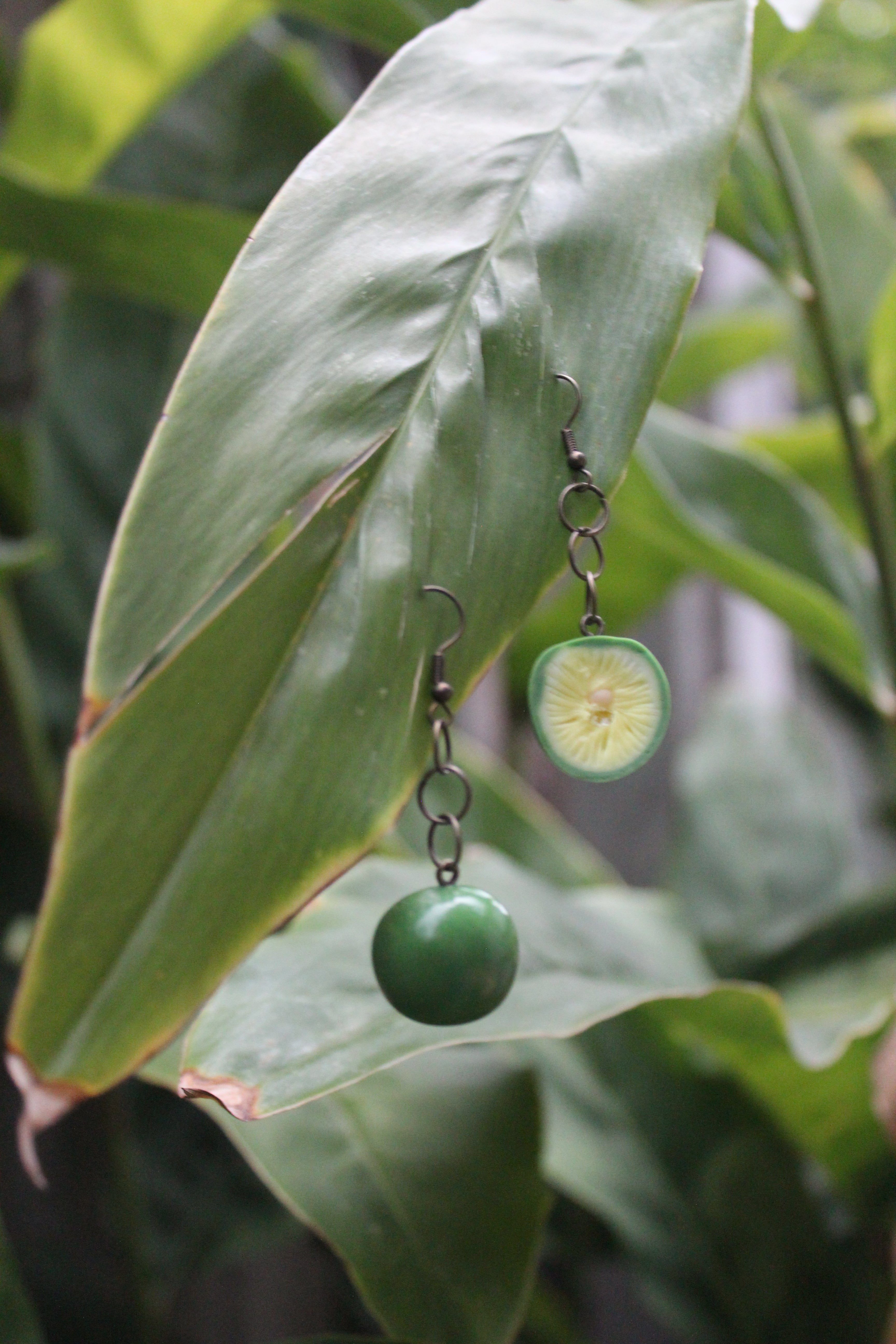 Half Lime Earrings