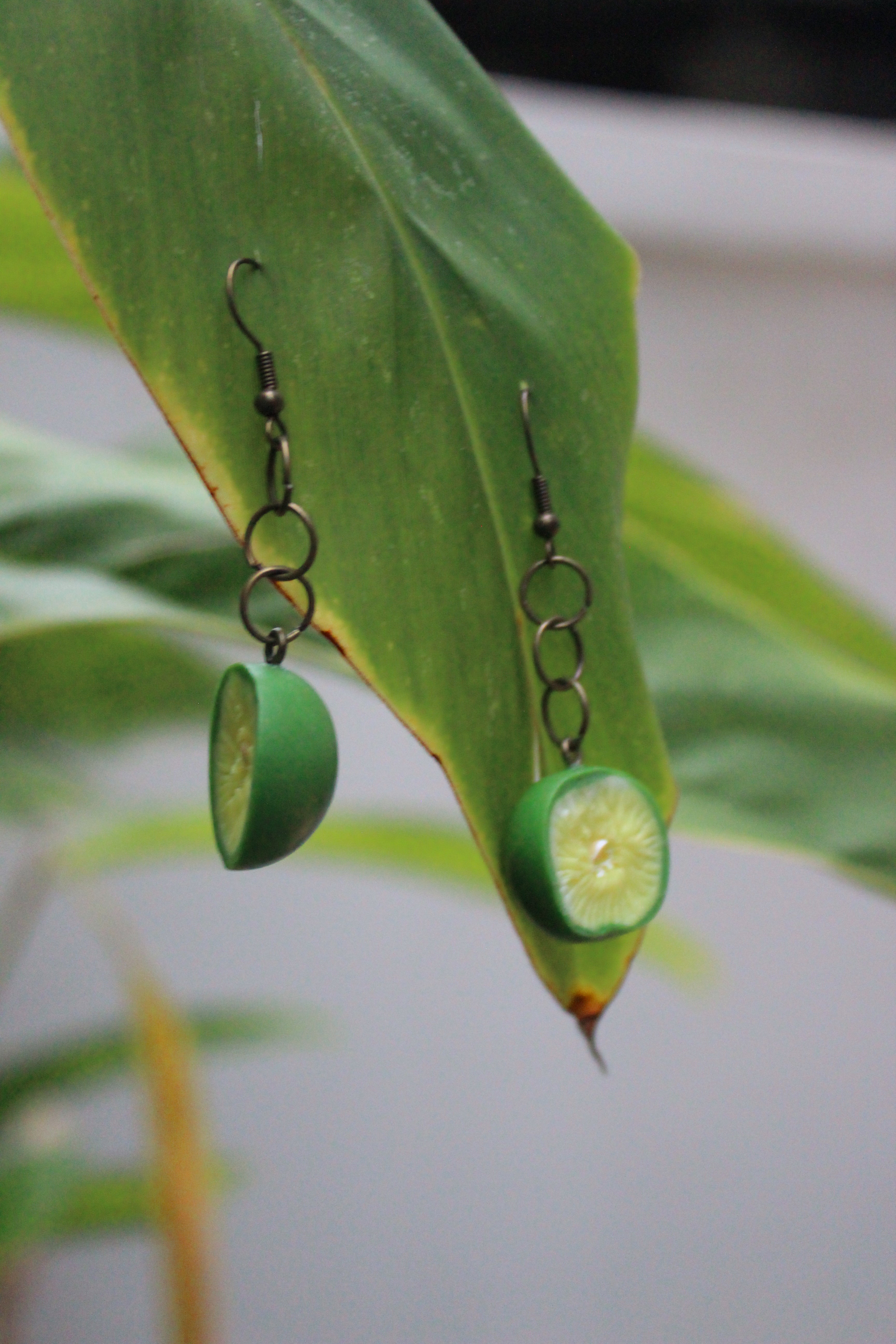 Half Lime Earrings