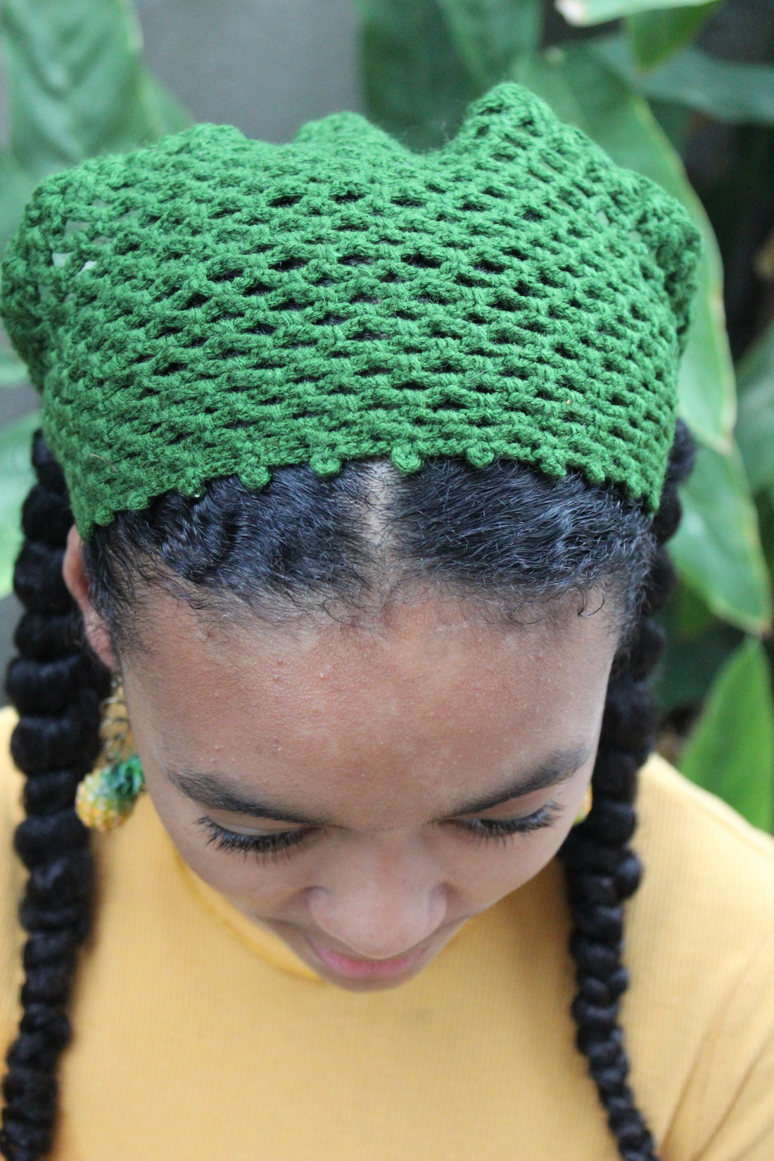 Green Leaf Head Scarf