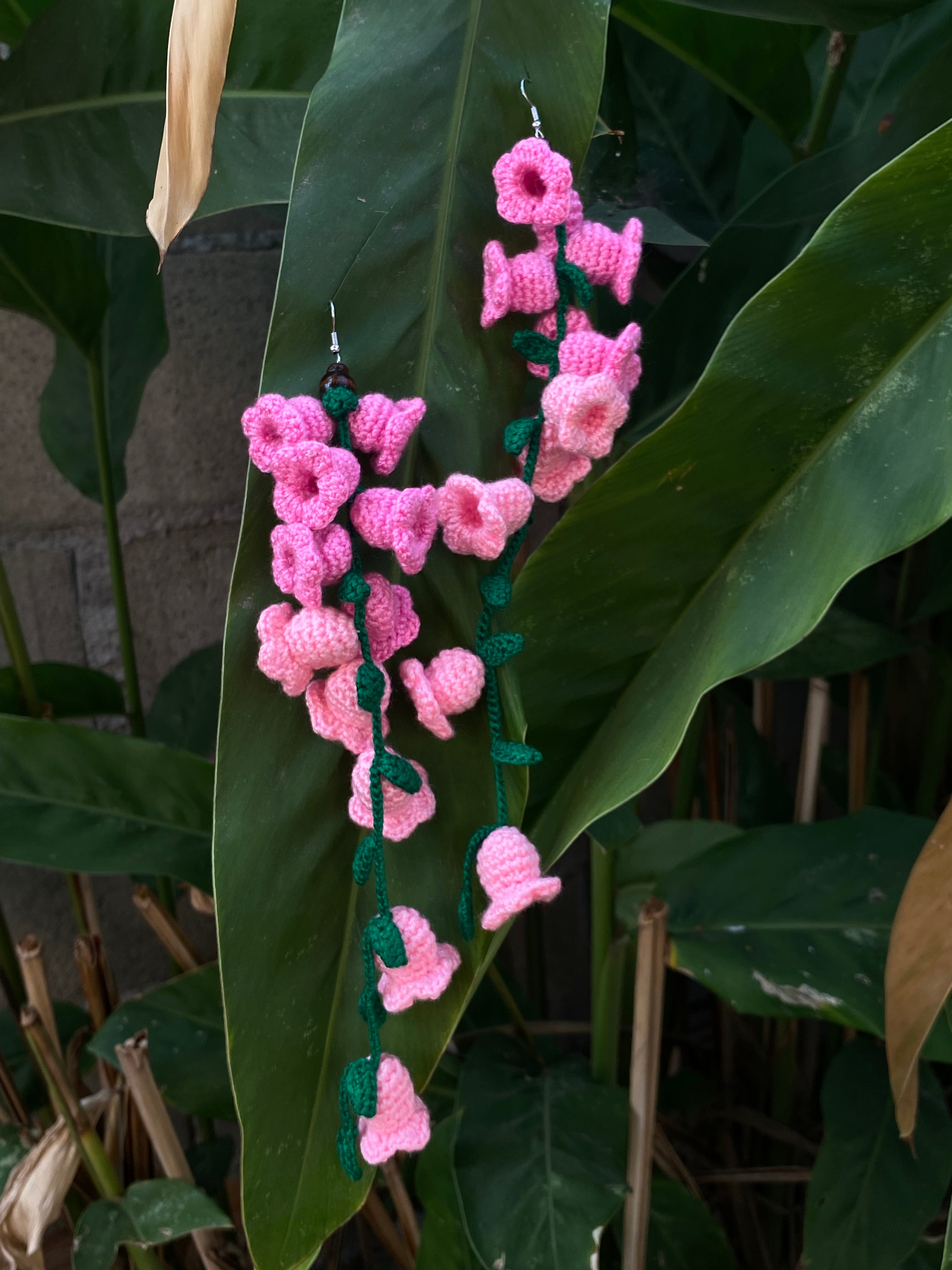 Pink Blossom Crochet Earrings