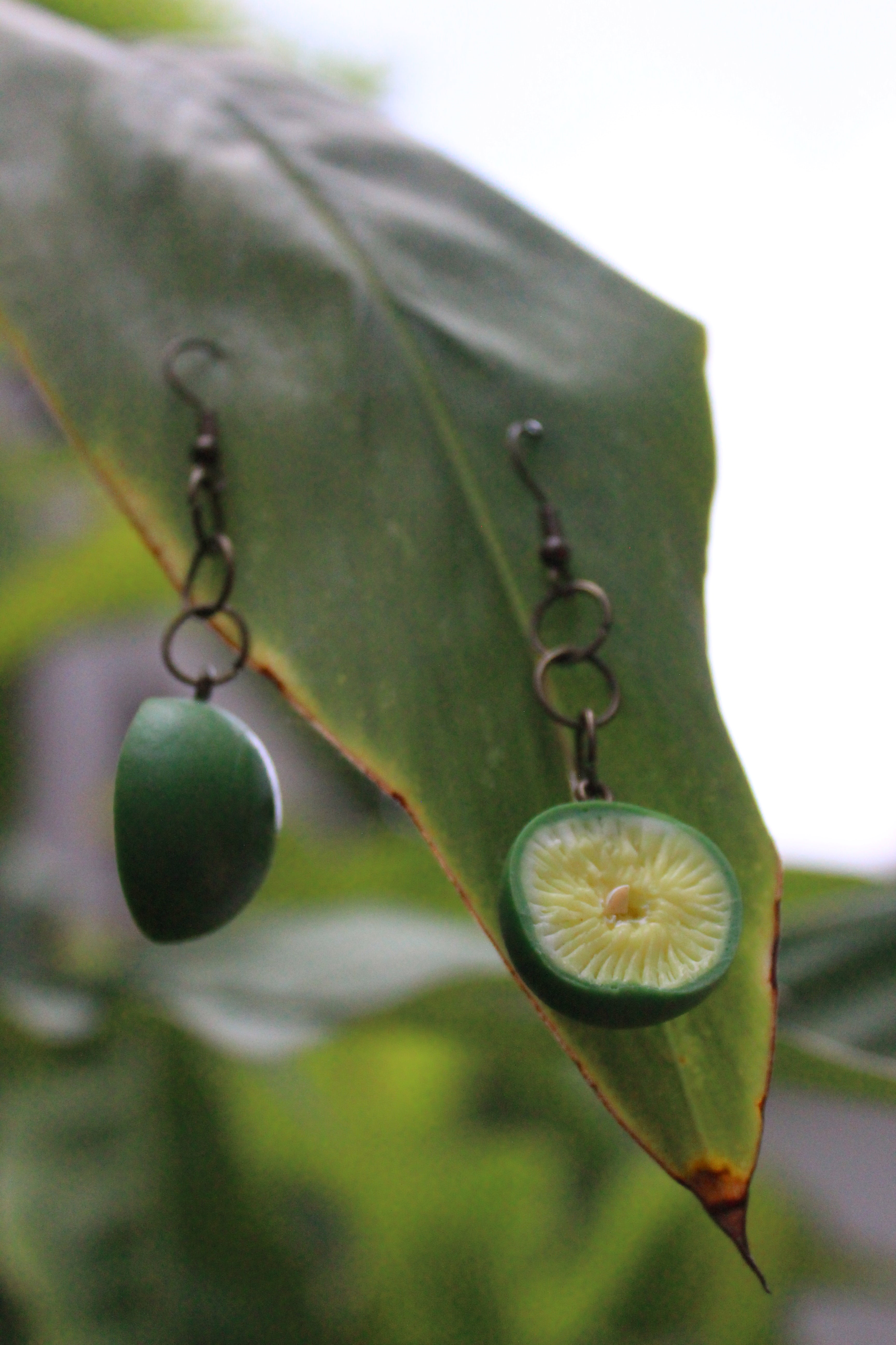 Half Lime Earrings