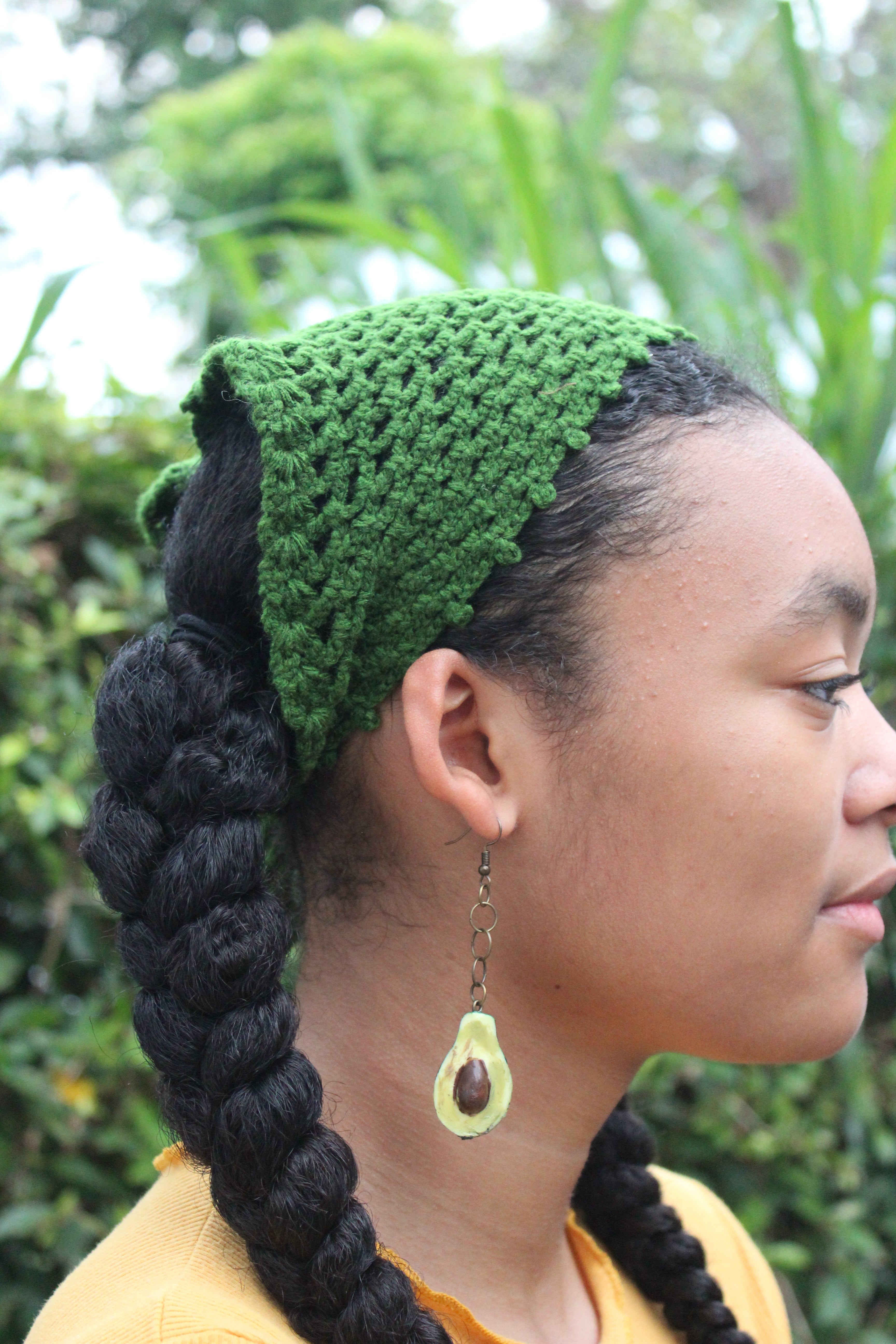 Green Leaf Head Scarf