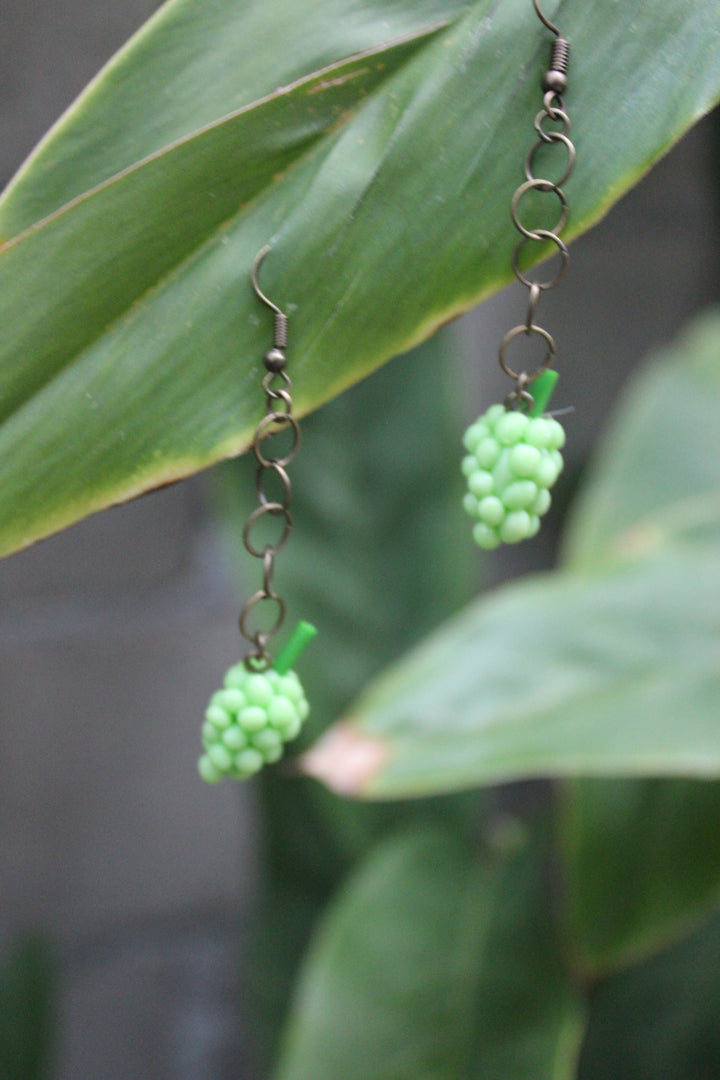 Green & Purple Grape Earrings