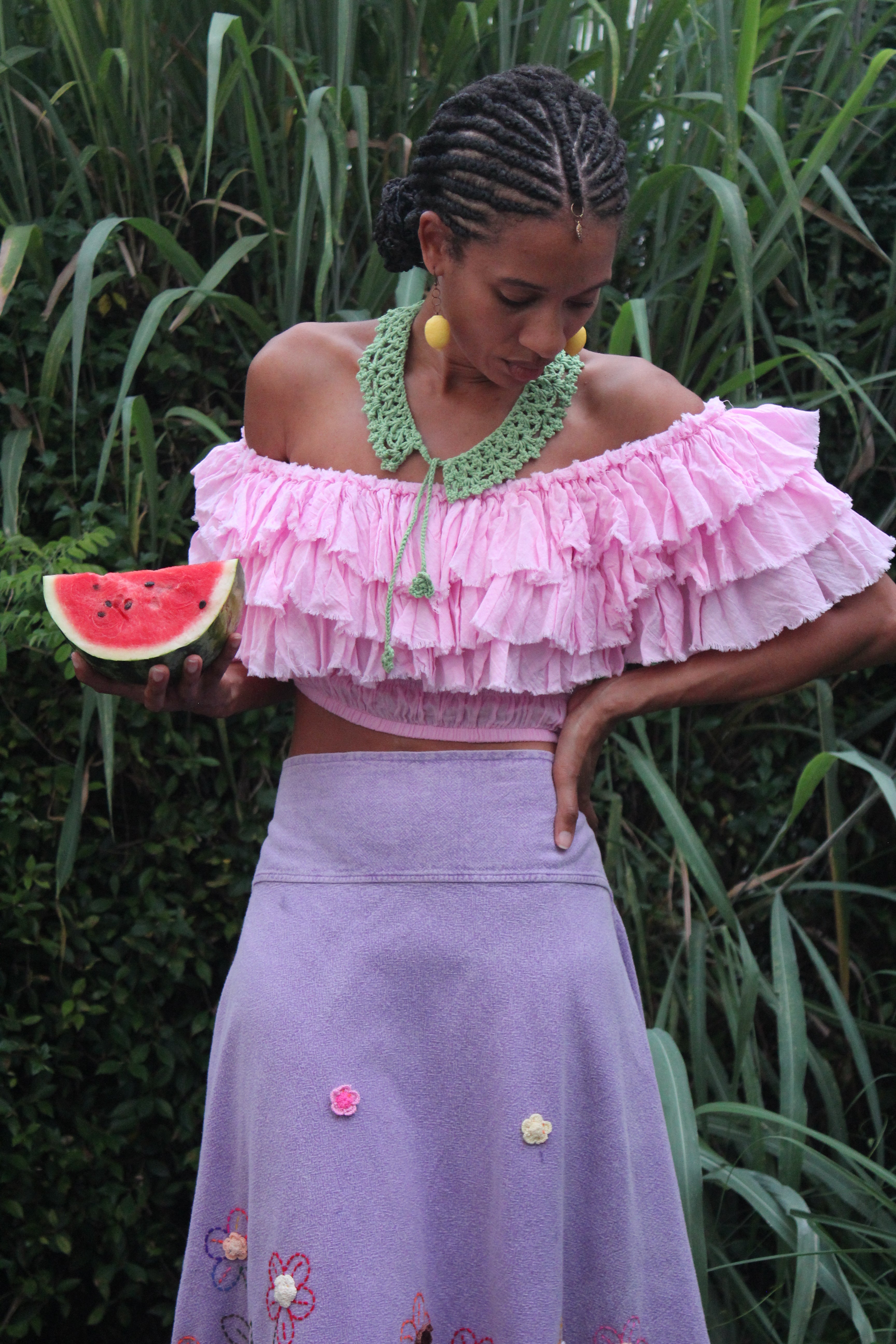 Pink Smoothie Ruffled Top