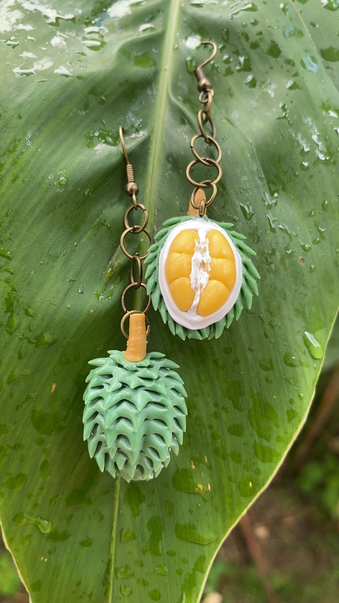 Half-Sliced Durian Earrings